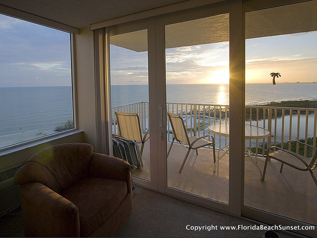 Sunset views from the living room