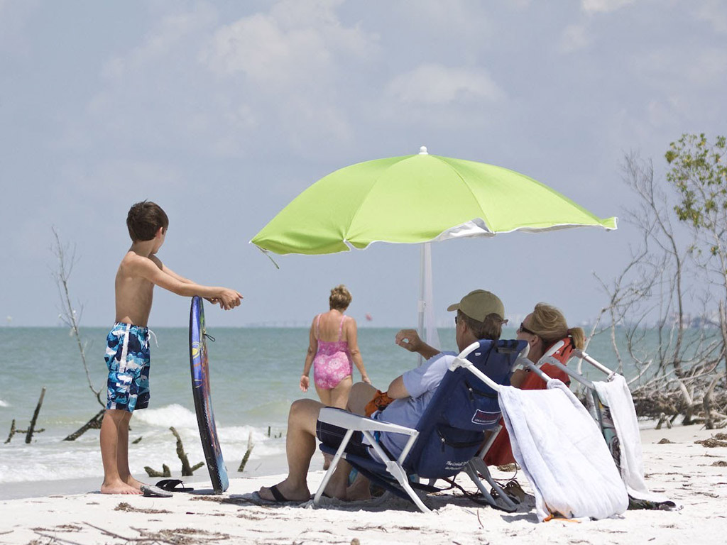 Relaxing on the beach.