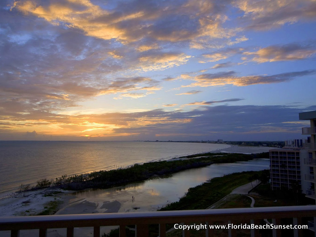 Sunset view from the condo balcony